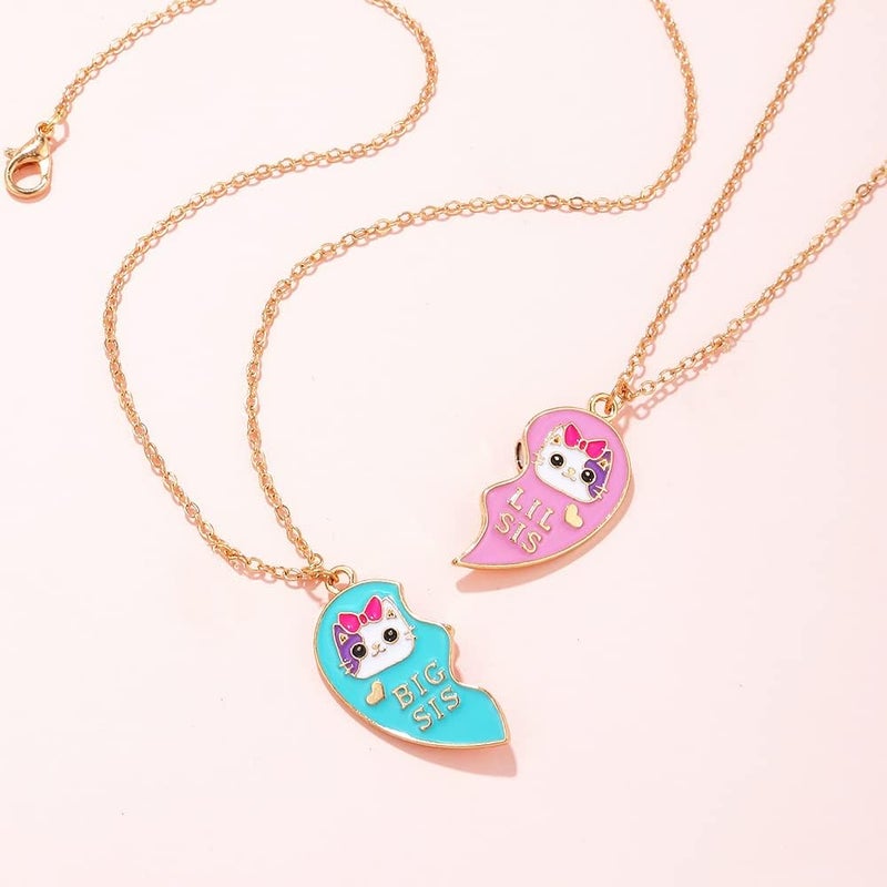 Lezmoii Friendship Necklace Best Friend Necklace Matching Magnetic Unicorn Mermaid BFF Necklace for 2 Girls Friendship Gifts - Image 3